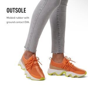 Orange Knit Wave-Sole Women's Sneakers